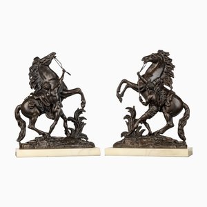 French Late 19th-Century Marly Horses in the style of Guillaume Coustou, Set of 2