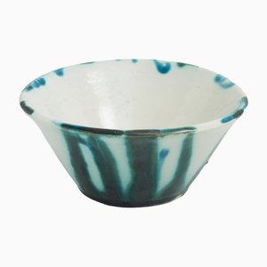 Norwegian Modern Dark Green White Nedslag Ceramic Bowl by Laab Milano