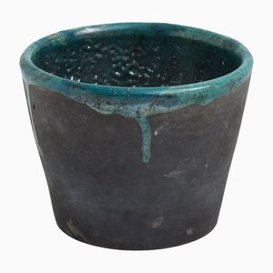 Black Green Metal Coating Artide Vase Mangkuk Ceramic Bowl by Laab Milano