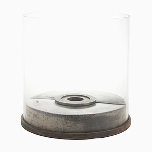 Japanese Raku White Crackle Metal Minimalist Kaze Bio Fireplace by Laab Milano