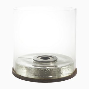 Japanese Minimalist Transparent Glass Metal Kaze Bio Fireplace by Laab Milano