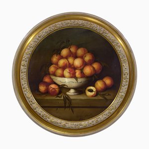 Salvatore Marinelli, Corbeille de Fruits, Huile sur Toile, Encadrée