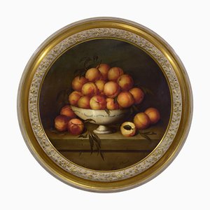 Salvatore Marinelli, Fruit Basket, Oil on Canvas, Framed