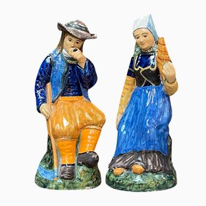 20th Century Breton Couple Figurine, Set of 2