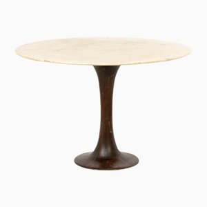 Round Table in Wood & Marble by Luigi Massoni for Boffi