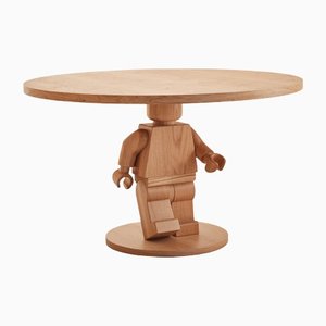 Oak Round Lego Sculpture Base Dining Table by Interni for SoShiro