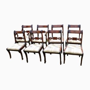 Sabreleg Mahogany Chairs with Pop Out Seats, 1960s, Set of 8