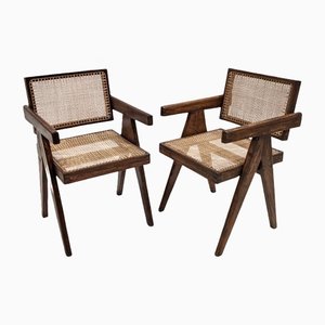 Office Chairs by Pierre Jeanneret, Set of 2