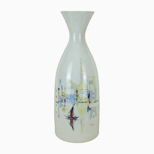 Large Mid-Century Porcelain Vase with Southern City View from Hutschenreuther, 1950s