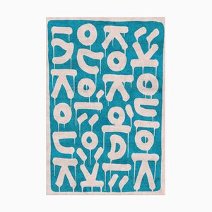 Letter Blue Rug by Raul for Malcusa
