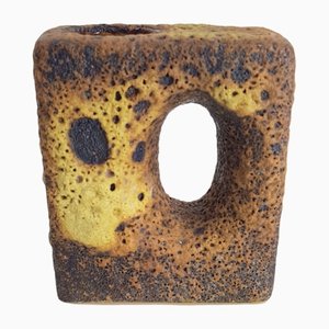 Vintage Ceramic Fat Lava Chimney Vase With Hole by Marius & Hugo van Woerden, 1970s