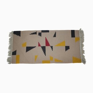 Petit Tapis Kilim Géométrique en Laine, 1950s