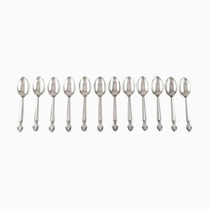 Cucharas Acanthus de plata esterlina de Georg Jensen. Juego de 12