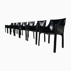 CAB-413 Chairs by Mario Bellini for Cassina, 1970s, Set of 7