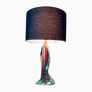 Turquoise & Purple Glass Lamp from Val St Lambert, 1950s