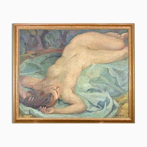 Nino Bertoletti, Lying Woman, Oil on Canvas, 1930s