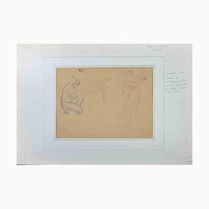 Maurice Chabas, Mythological Figures, Pencil Drawing, Early 20th-Century