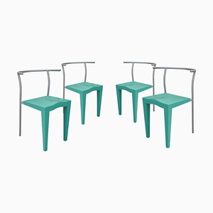 Italienische Türkise Stühle von Phillippe Stark von Kartell, 1988, 4er Set