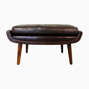 Vintage Mid-Century Danish Matador Footstool in Leather and Rosewood, 1960s