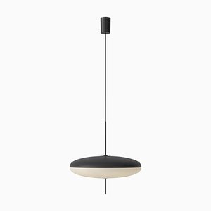 Pendant Lamp with Black and White Diffuser in Black Hardware by Gino Sarfatti for Astep