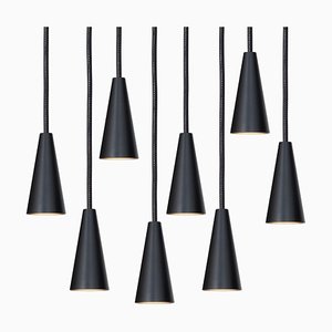Massive Black 3491-8 Ceiling Lamps by Henrik Tengler for Konsthantverk Tyringe 1, Set of 8