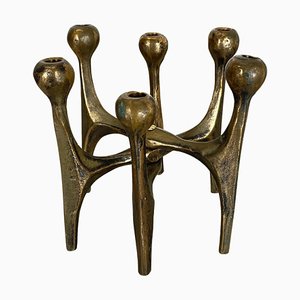 Bougeoir Brutaliste Mid-Century en Bronze par Michael Harjes, Allemagne, 1960s