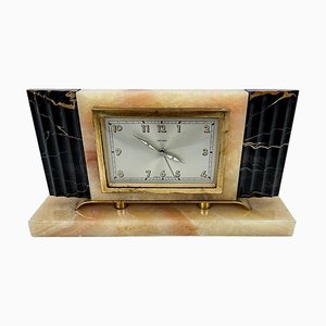 Art Deco Uhr aus Marmor von Paris Bayard