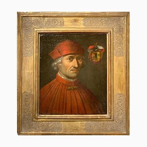 Portrait of Cardinal, 16th-Century, Oil on Canvas, Framed