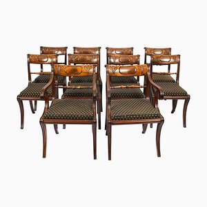 Antique 19th Century Scottish Regency Dining Chairs, Set of 10