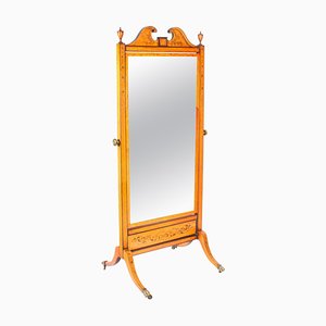 Edwardianischer Spiegel mit Intarsien aus Satinholz, frühes 20. Jh.