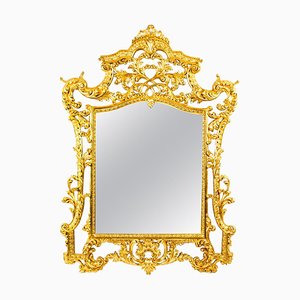 Espejo italiano florentino de madera dorada