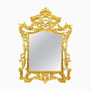 Miroir Florentin en Bois Doré Sculpté, Italie