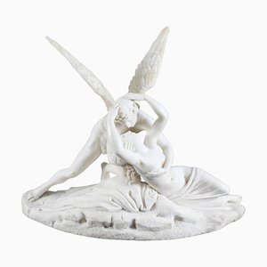 Antique 19th Century Canova Style Carrara Marble Sculpture