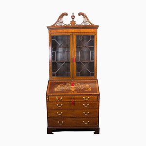 19th Century English Mahogany Bureau Bookcase