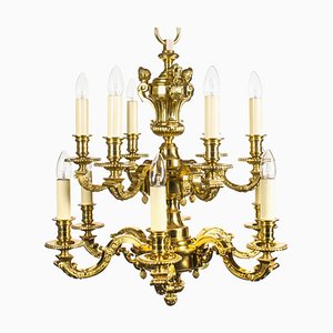 Lámpara de araña Ormolu francesa estilo Luis XIV de principios del siglo XX