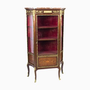 19th Century French Louis Revival Parquetry Display Cabinet