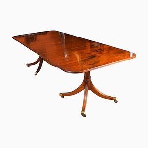 Regency Mahogany Twin Pillar Dining Table by William Tillman, 20th Century