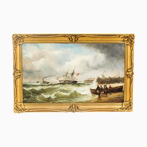 Alfred Vickers, Seascape, 19th Century, Oil on Canvas, Framed
