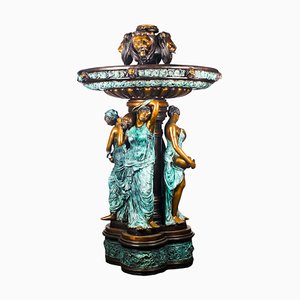 Large Neo-Classical Revival Bronze Sculptural Fountain, 20th Century