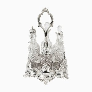 Set de 6 Bouteilles Victorien en Argent Plaqué de Henry Wilkinson, 19ème Siècle, Set de 7