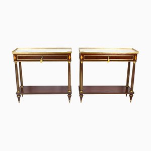 Russian Ormolu Mounted Console Tables, 19th Century, Set of 2