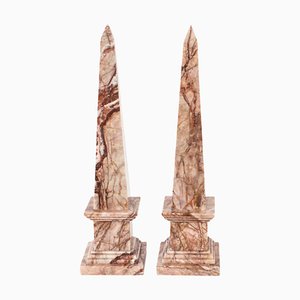 Pink Marble Obelisks, Mid-20th Century, Set of 2