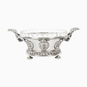 Silver Plated & Cut Glass Centerpiece by Thomas Bradbury, 19th Century