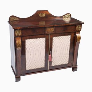 Chiffonnier Regency en Laiton Marqueté, 19ème Siècle