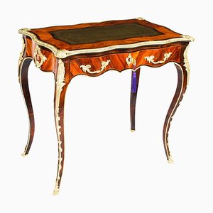 Petite French Ormolu Mounted Bureau Plat Desk, 19th Century