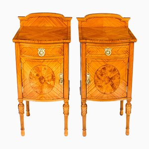 Victorian Satinwood Bedside Cabinets, 19th Century, Set of 2