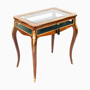 French Ormolu Mounted Marquetry Bijouterie Display Table, 19th Century