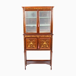 Antique Edwardian Inlaid Display Cabinet from Edwards & Roberts, 19th-Century