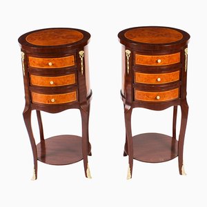 French Circular Bedside Cabinets, Late 20th Century, Set of 2