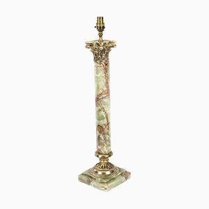 French Ormolu Mounted Onyx Corinthian Column Table Lamp, 19th Century